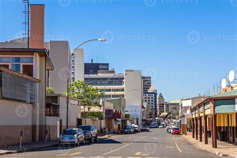 Windhoek downtown city center view with road full of cars, Windhoek ...