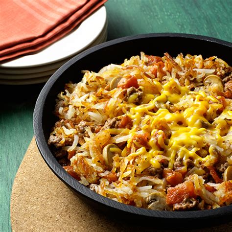 Cheesy Hash Brown Skillet Dinner