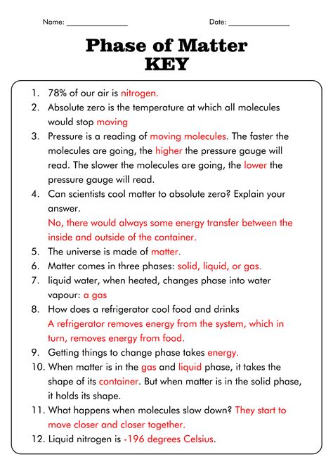 13 Best Images of Phase Change Worksheet Middle School - Blank Phase ...