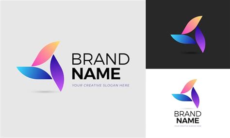 Premium Vector | Abstract logo concept of three leaves forming a triangle in 3 colors. vector ...