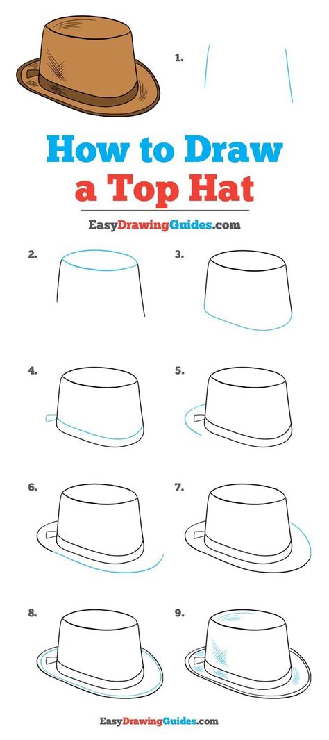 How to Draw a Top Hat - Really Easy Drawing Tutorial | Drawing tutorial easy, Drawing tutorial ...