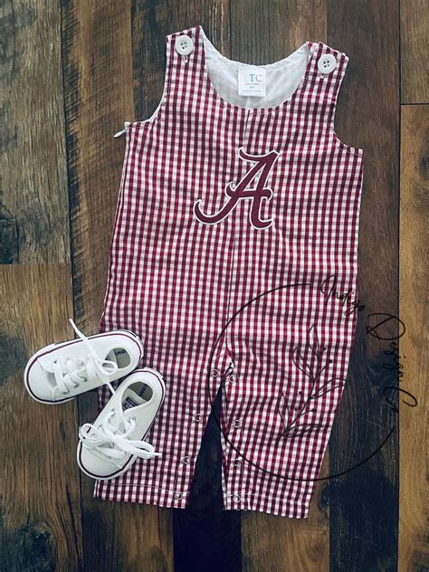 Alabama Crimson Tide Boys Custom Embroidered Longall Overall Game Day Outfit - Etsy