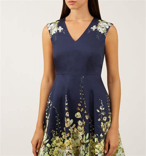 Hobbs Cotton Delilah Dress in Blue - Lyst