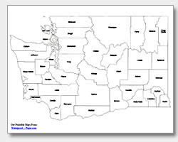 Printable Washington Maps | State Outline, County, Cities