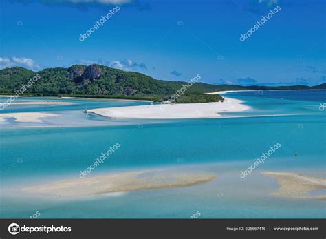 Aerial View Whitehaven Beach Hill Inlet Estuary Tropical Beach Paradise ...