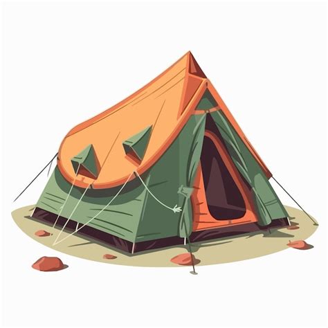 Premium Vector | A cartoon drawing of a tent with the word camping on it.