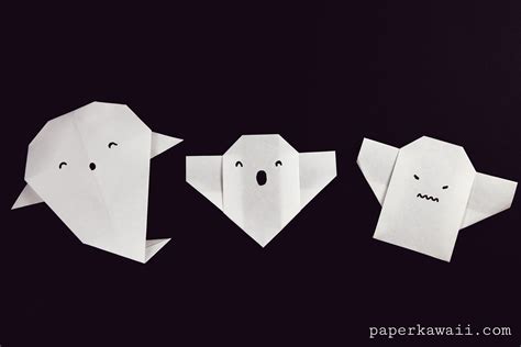 Easy Origami Ghost Tutorial For Halloween - Paper Kawaii