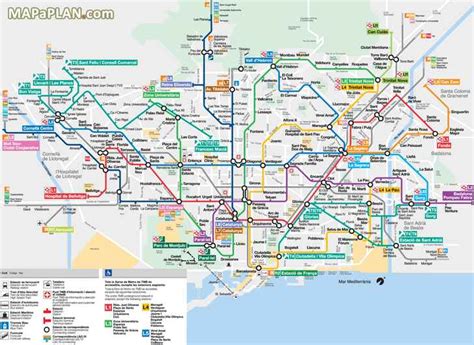 Barcelona maps - Top tourist attractions - Free, printable city street map - MapaPlan.com