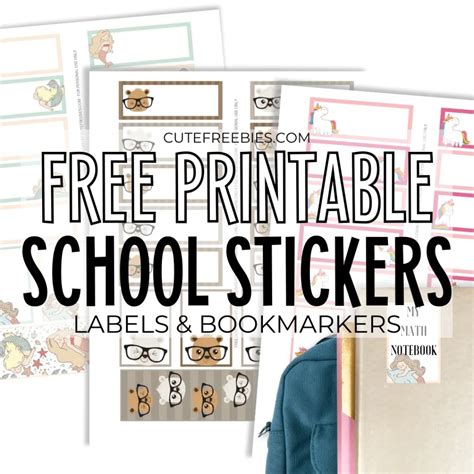 Printable School Label Stickers - Cute Freebies For You