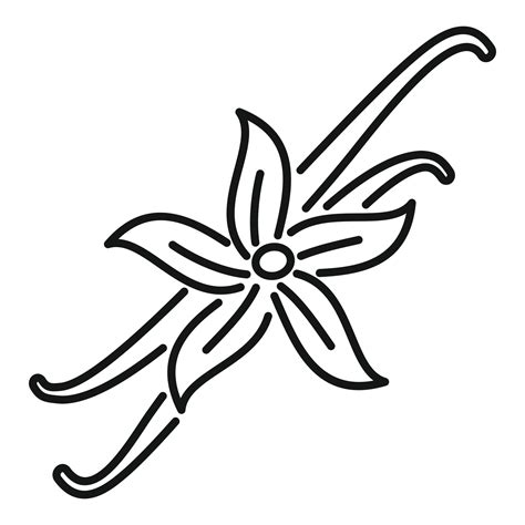 Vanilla flower icon, outline style 14502469 Vector Art at Vecteezy