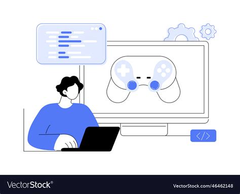 Computer games development abstract concept Vector Image