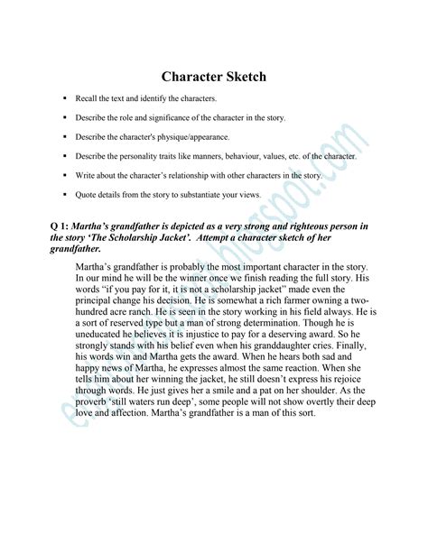 SOLUTION: English notes how to prepare a character sketch with examples ...