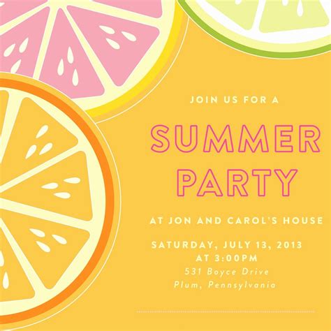 Summer Party Invitation Template Fresh Summer Party Invitations to Give ...