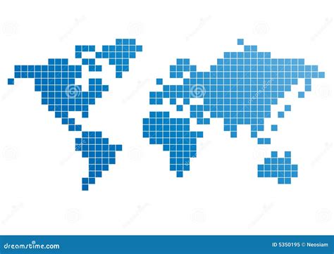 World pixel map stock vector. Illustration of white, graphic - 5350195