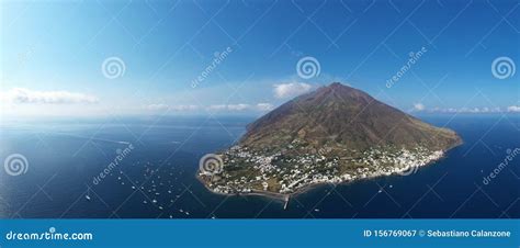 Stromboli Island Landscape from Above Stock Image - Image of amazing, island: 156769067