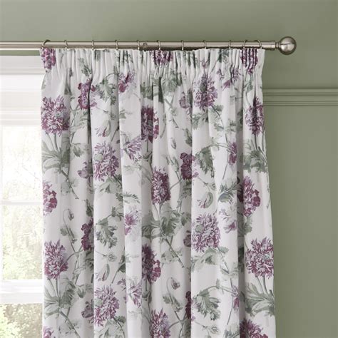 Laura Ashley Hepworth Grape Blackout Readymade Curtains - Maison White