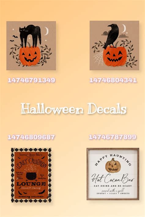 halloween decorations displayed on the wall in different styles