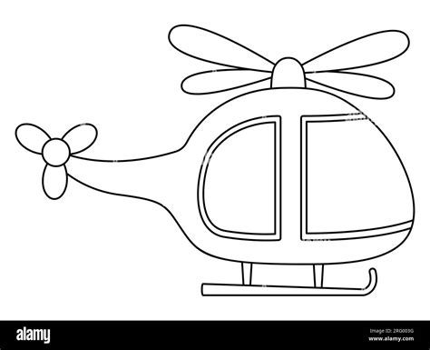 Vector black and white helicopter icon. Air transport for kids. Funny ...