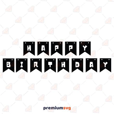 Birthday Banner Outline Svg