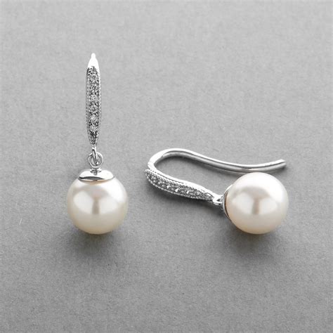 Silver Bridal Earrings Pearl Bridal Earrings Bridesmaid - Etsy