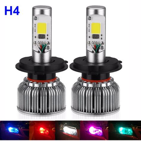 Suparee Auto RGB led bulb H4 External Lighting Car LED 12V Lights H4 LED Lamps Light Bulbs ...