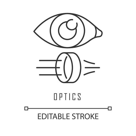 Optics linear icon. Light physics branch. Optometry and ophthalmology ...