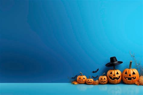 Halloween blue background with essential characters simple design with ...