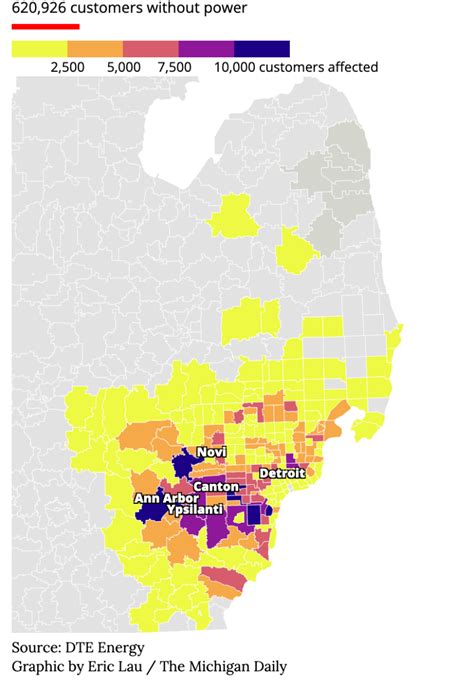 Map: DTE Outage Map by ZIP Code February 2023 | DETROITography