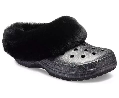 Sale > furry black crocs > in stock