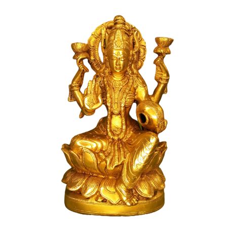 Goddess Maha Lakshmi Brass Statue 12" - Vgocart.com