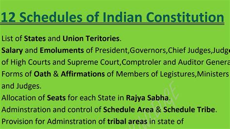 12 SCHEDULES OF INDIAN CONSTITUTION - YouTube