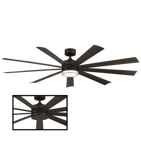 Modern Forms Wynd XL 72 in. 3000K Integrated LED Indoor/Outdoor Bronze Smart Ceiling Fan with ...