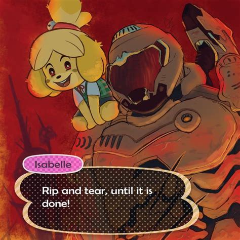 How exciting! | Doomguy and Isabelle | Know Your Meme