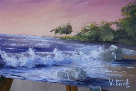 Hawaiian Beach Sunset painting for living room Fantastic | Etsy