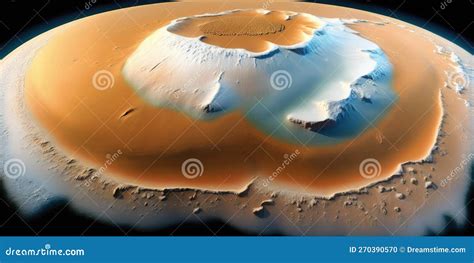 Melting Ice Caps on Mars stock illustration. Illustration of planet ...