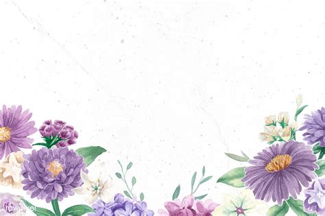 Purple flowers pattern on white background vector | premium image by rawpixel.com / manotang ...