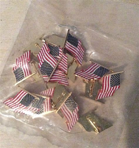 Vintage USA American Flag lapel pins