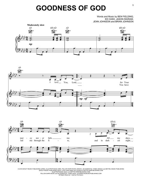 Bethel Music and Jenn Johnson "Goodness Of God" Sheet Music | Download PDF Score 442077