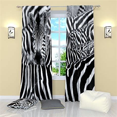 Factory4me Zebra Stripe Curtains Window Curtain - Set of 2 - W84 x L84 ...