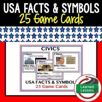 United States Facts and Symbols Game Cards, Print & Digital Distance ...