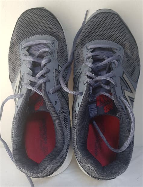 New Balance 517 Grey Red Leather Mesh Running Shoes S… - Gem