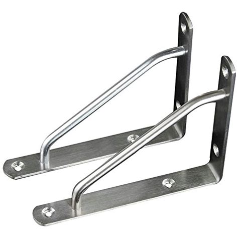 2Pcs Stainless Steel Floating Shelf Bracket, Metal Wall-Mounted Shelf ...