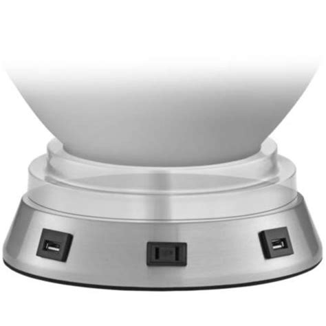 Universal Charging USB-Outlet Workstation Nickel Lamp Base - #60X06 | Lamps Plus | Lamp bases ...