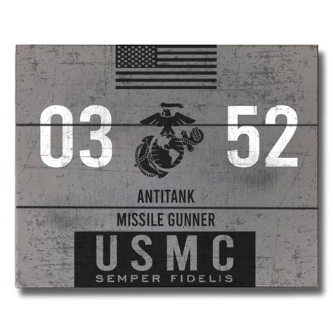 Buy USMC 0352 Antitank Missile ner Marine Corps MOS Gray Wood Plank 12 x 16 Inch USA Made Sign ...