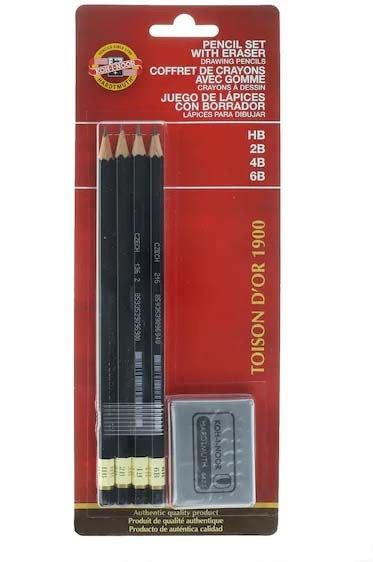 Koh-I-Noor Drawing Pencil Set with Eraser - The Oil Paint Store