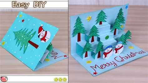 Very Easy ! DIY 3D Christmas Pop Up Card - How to make Christmas tree Card at Home | Craft - YouTube