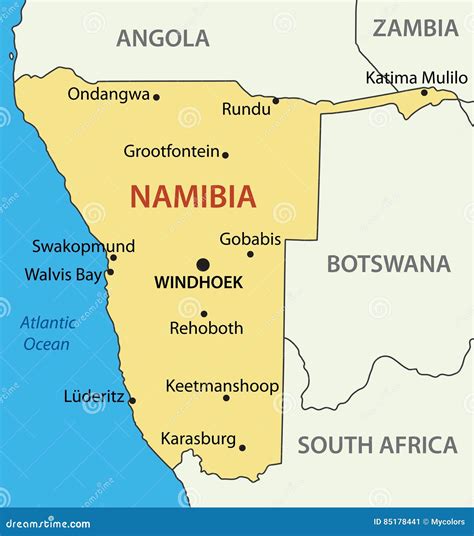 Namibia Map Cartoon Vector | CartoonDealer.com #22230293