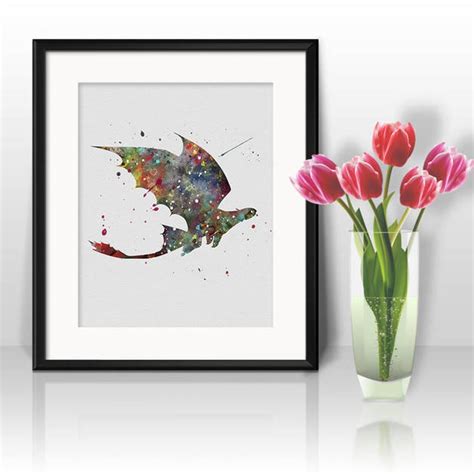 Dragon Watercolor Print, Dragon Art 2, Nursery, Kids Room Decor, Wall Art - Etsy