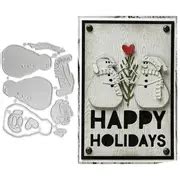 Create Adorable Winter Scenes Snowman Stamps Cutting Dies! - Temu