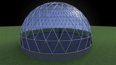 3D model Geodesic dome like structure with triangulated structure VR ...